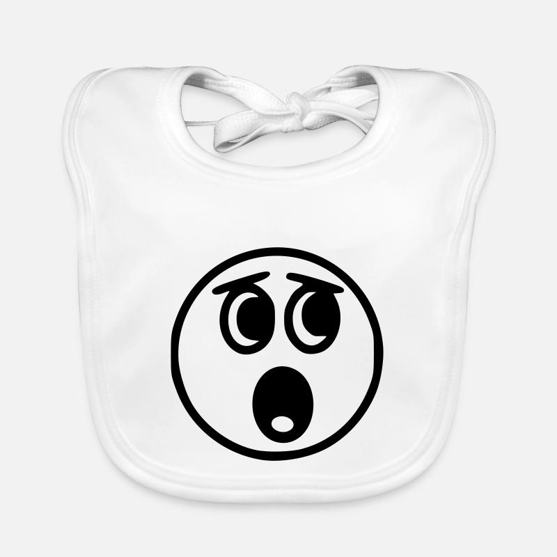 Emoji sketch scared black Organic Baby Bibs