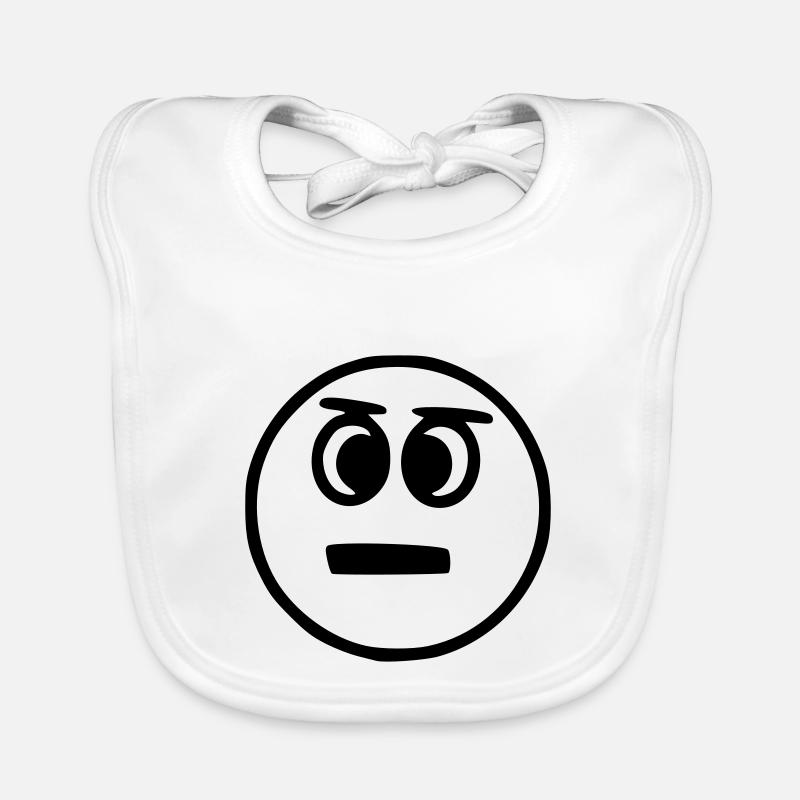 Emoji sketch neutral black Organic Baby Bibs