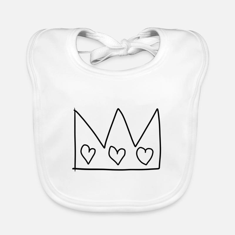 Crown Symbol King Hearts Organic Baby Bibs