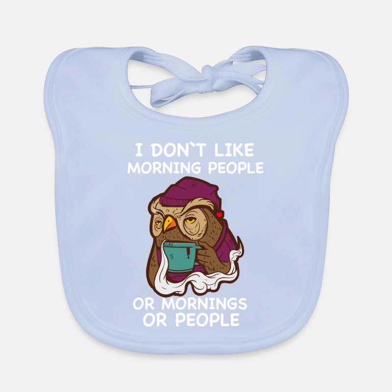 Eule I Hate Morning People Kaffee Baby Bio-Lätzchen