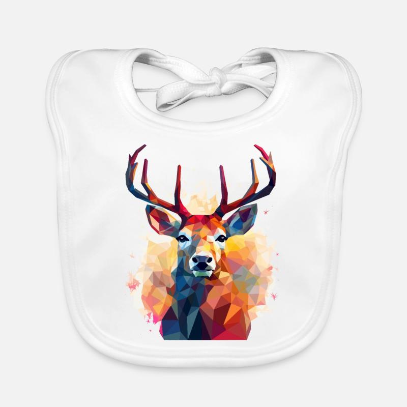 Tête de cerf dans un style polygonal bas Bavoir bio Bébé