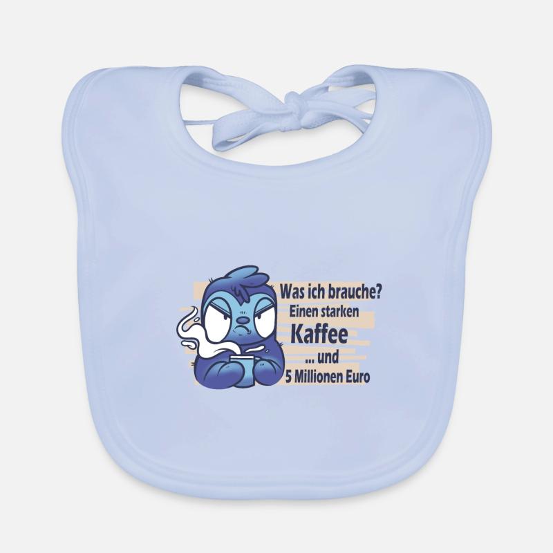 Faultier mit Kaffee: Lustiger Spruch Baby Bio-Lätzchen