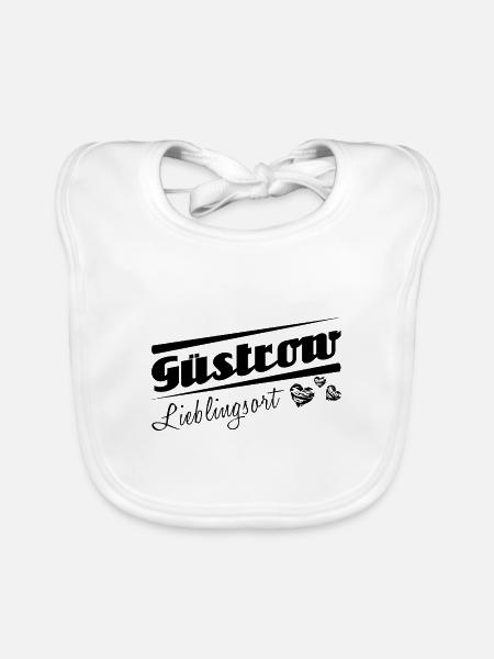 Güstrow - Lieblingsort mit Stadtnamen - Baby Bio-Lätzchen - Weiß