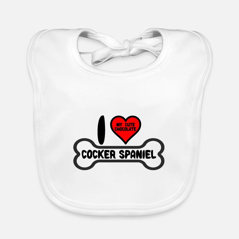 Chocolate Cocker Spaniel Mom I Love my Baby Bio-Lätzchen