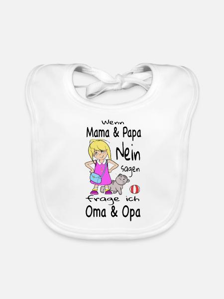 Geschenk Enkelin Mädchen Lustiges Shirt - Baby Bio-Lätzchen - Weiß - Vorne