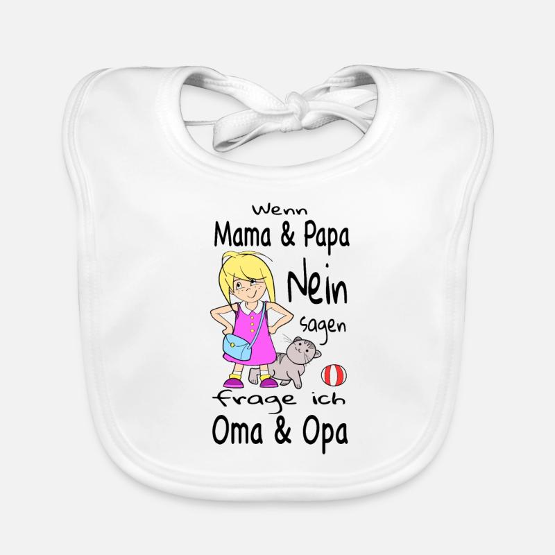 Geschenk Enkelin Mädchen Lustiges Shirt - Baby Bio-Lätzchen - Weiß