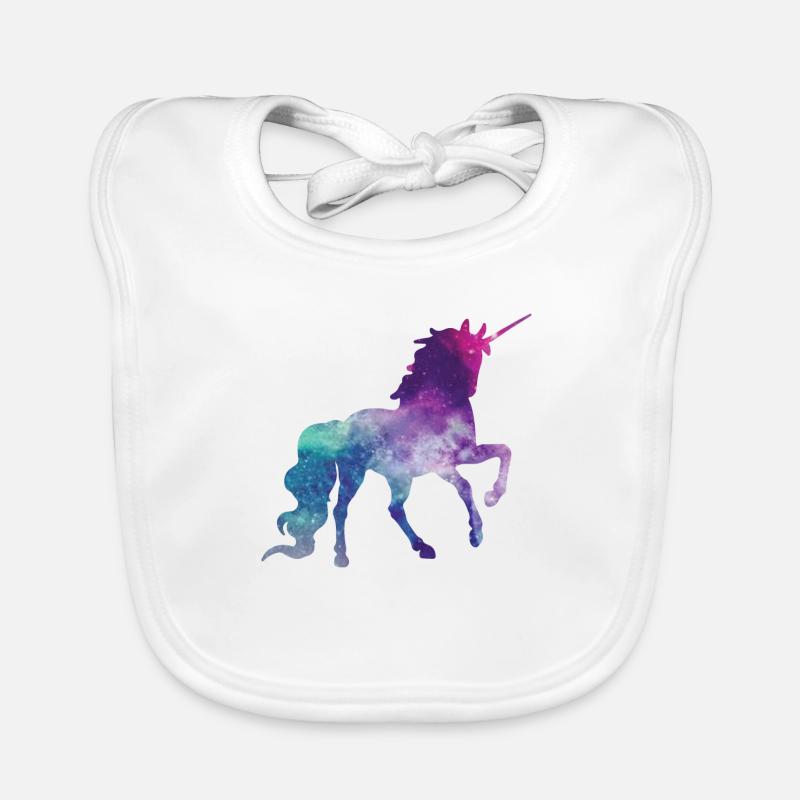 Licorne - Bavoir bio Bébé - blanc