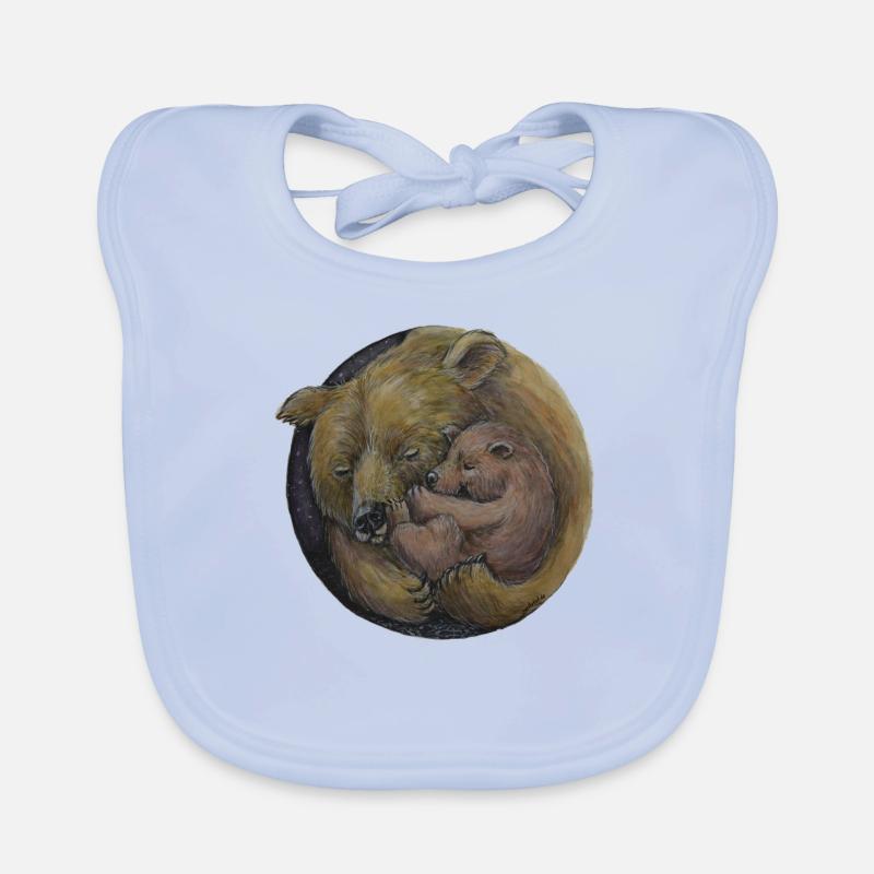 Bear Mum with Baby Bear - Security - Gift Organic Baby Bibs