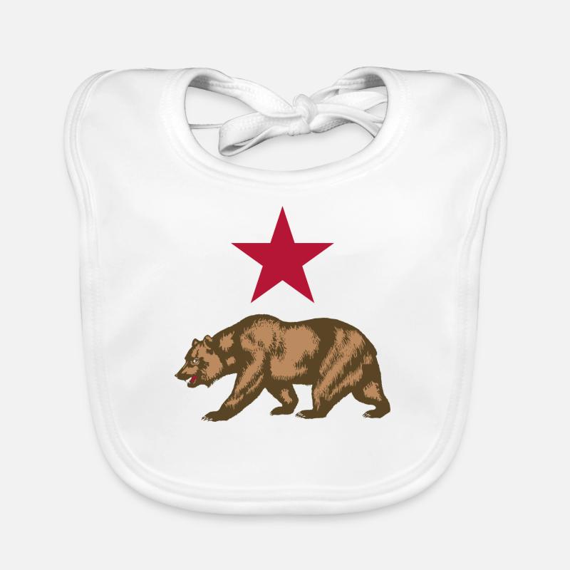 Californie - Bavoir bio Bébé - blanc