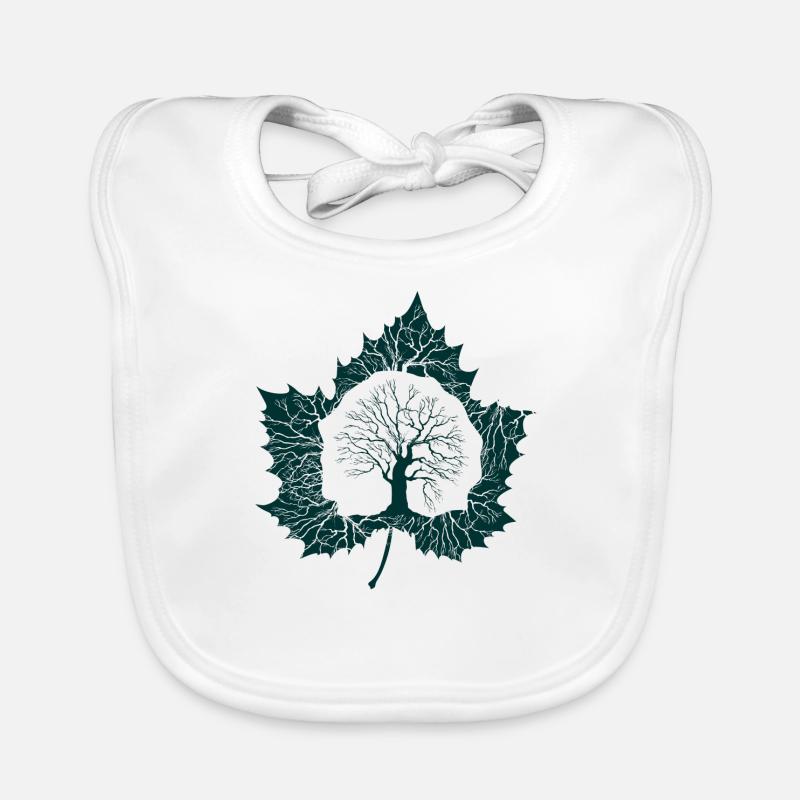 Idée cadeau feuille d'arbre nature Canada Bavoir bio Bébé