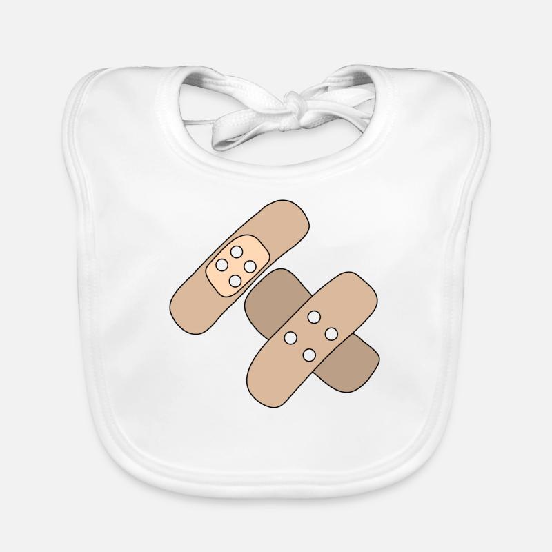 Patch, Wound, Injury, Healing, Gift Idea Organic Baby Bibs