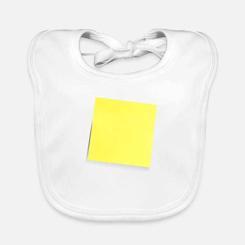 gelber Notizzettel , Klebezettel , sticky note Baby Bio-Lätzchen
