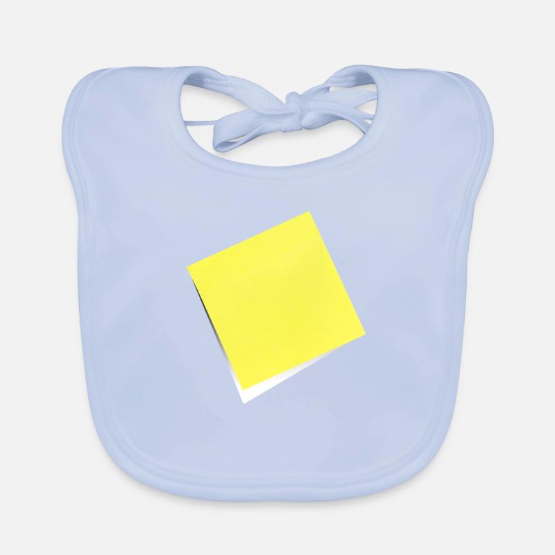 gelber Notizzettel , Klebezettel , sticky note Baby Bio-Lätzchen