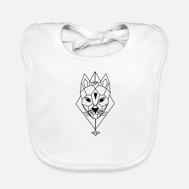 A cat drawn as a geometry Organic Baby Bibs