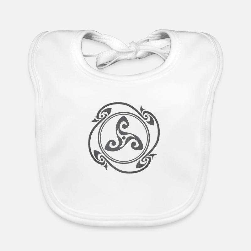 Latene keltisches Symbol grau Baby Bio-Lätzchen