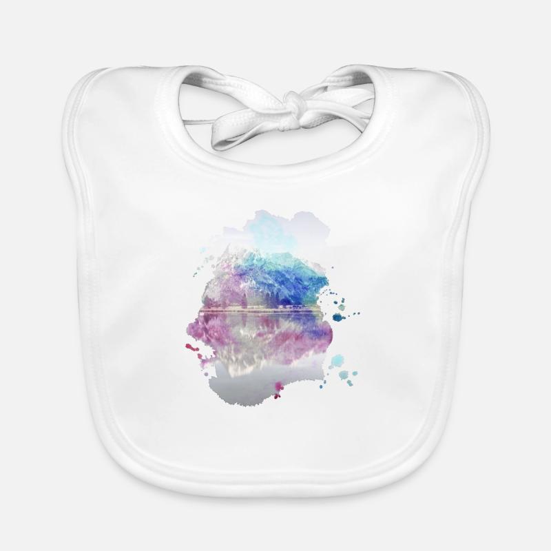 Fantasy Mirror Lake Mountains Colors Colorful Gift Organic Baby Bibs