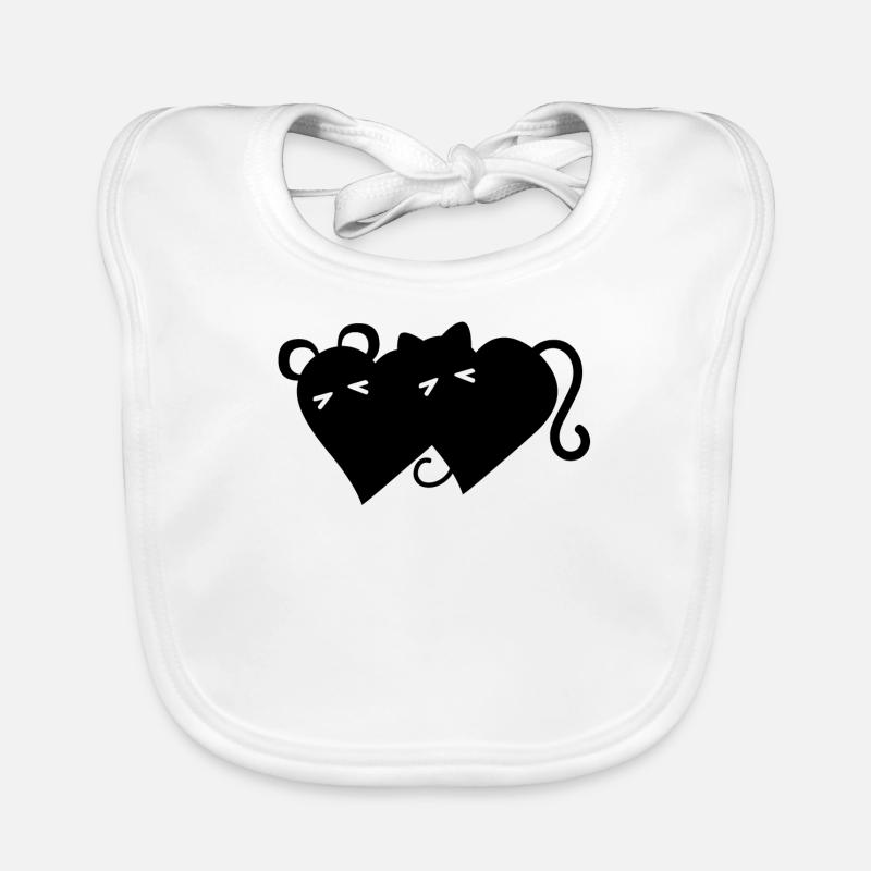 Cat and mouse merged Organic Baby Bibs