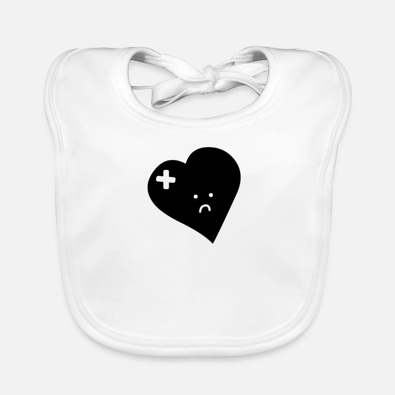 heart with a small aua Organic Baby Bibs