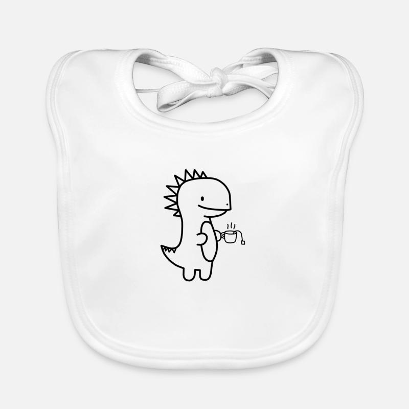 Dinosaur tea coffee Organic Baby Bibs