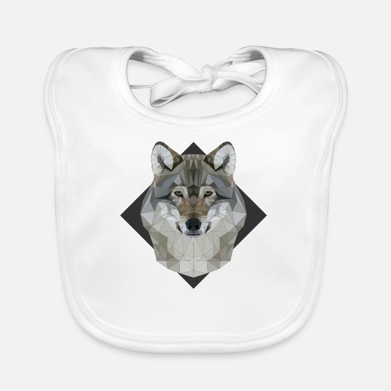 loup - Bavoir bio Bébé - blanc