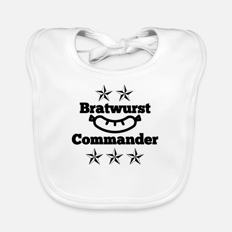Bratwurst Commander mit Bratwurst und Sterne Baby Bio-Lätzchen
