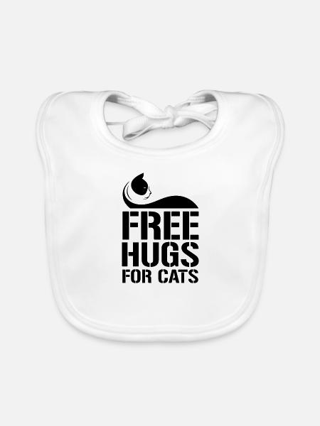 Cat Tshirt Cats love pets Cat - Organic Baby Bibs - white - Front