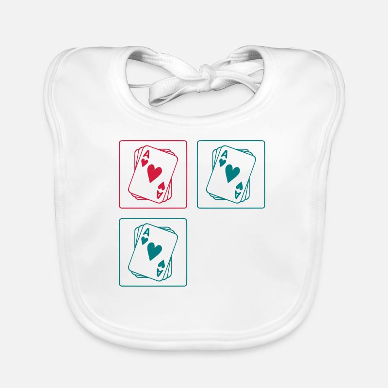 Poker Karten - Baby Bio-Lätzchen - Weiß