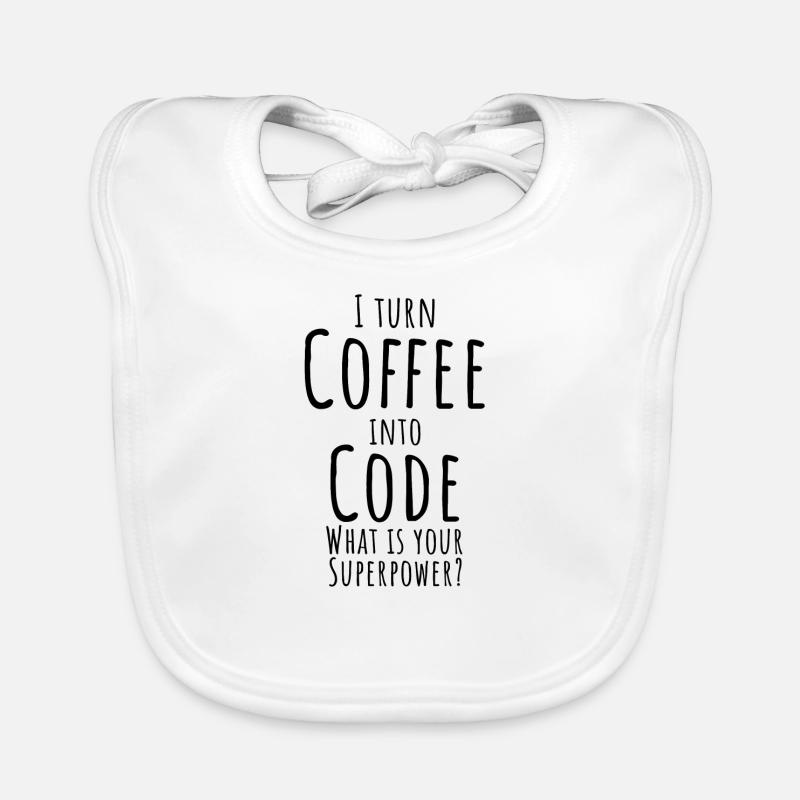 Code en café - informatique Bavoir bio Bébé