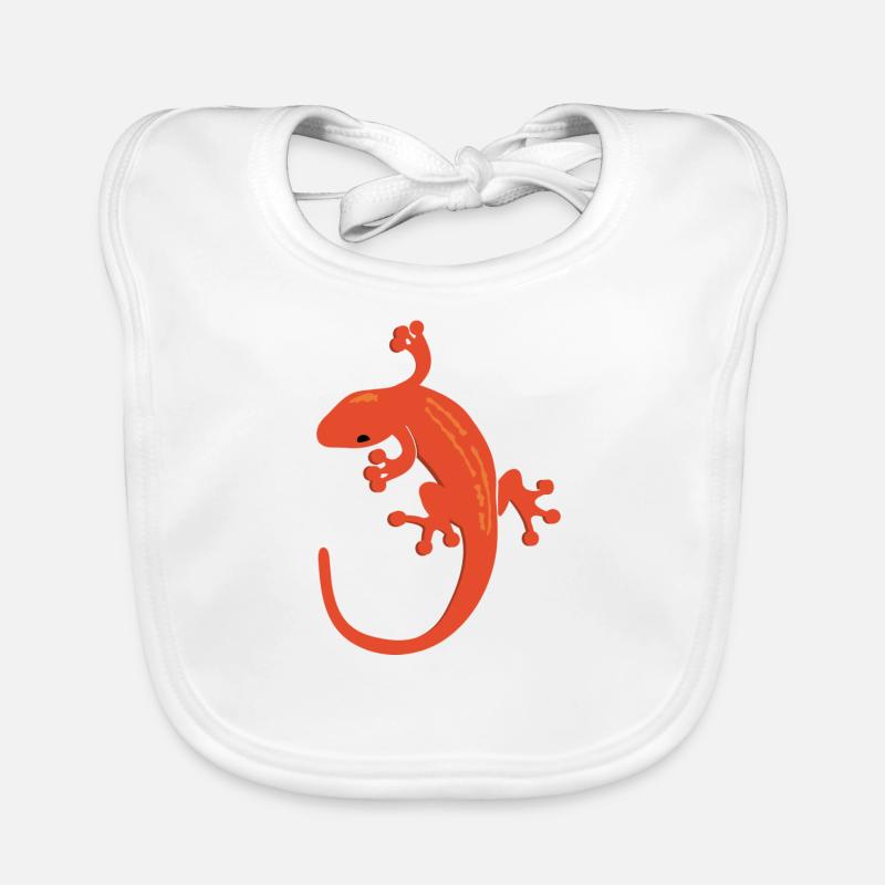 Eidechse Salamandra Geschenk Geschenkidee Gecko - Baby Bio-Lätzchen - Weiß