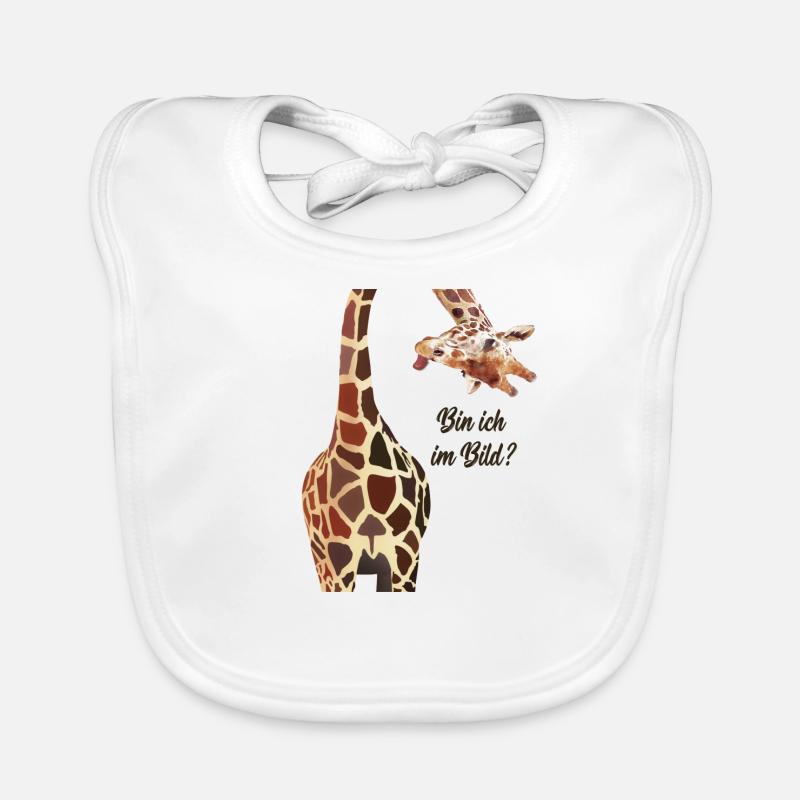 Giraffe, bin ich im Bild? Baby Bio-Lätzchen