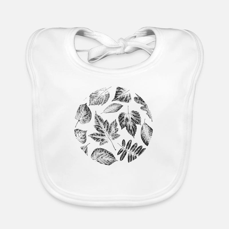 Blätter Herbst Laub schwarz Geschenk Baby Bio-Lätzchen