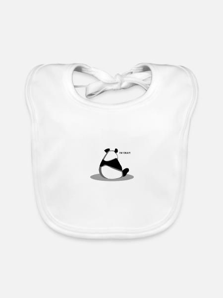 Panda panda bear panda bear gift idea - Organic Baby Bibs - white - Front
