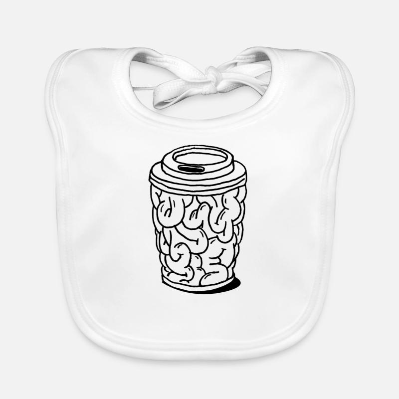 Coffee brain mug to go gift Organic Baby Bibs