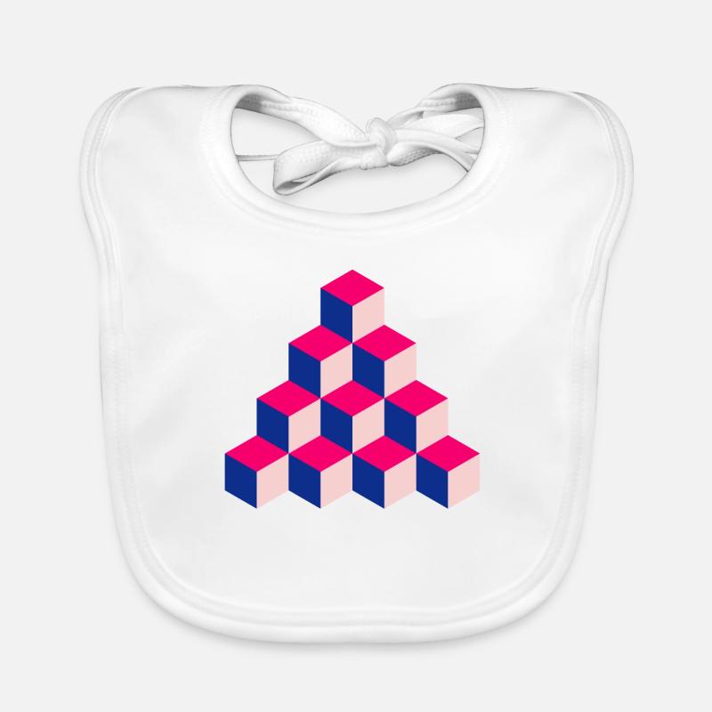 Tour de cubes - Bavoir bio Bébé - blanc