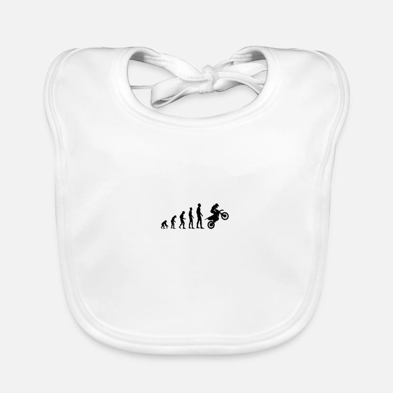 Evolution monkey human motorcycle Organic Baby Bibs