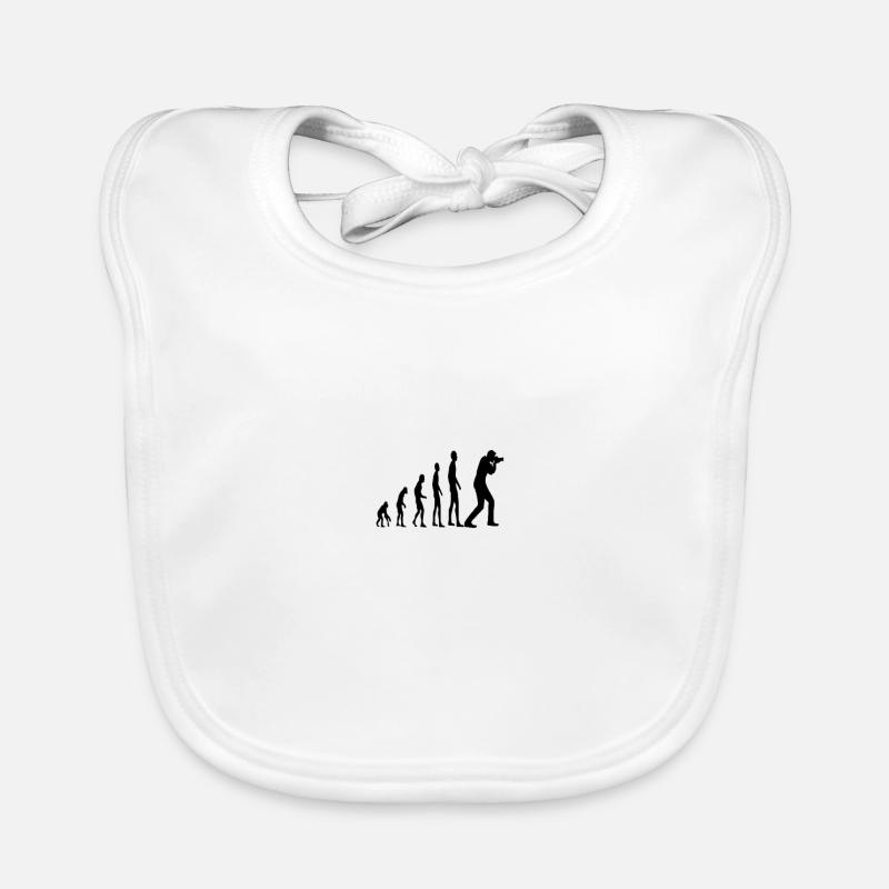 Evolution Affe Mensch Fotograf Baby Bio-Lätzchen