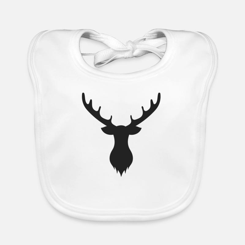 Hirsch Hirschgeweih Wald Wälder Deer Geschenk Baby Bio-Lätzchen