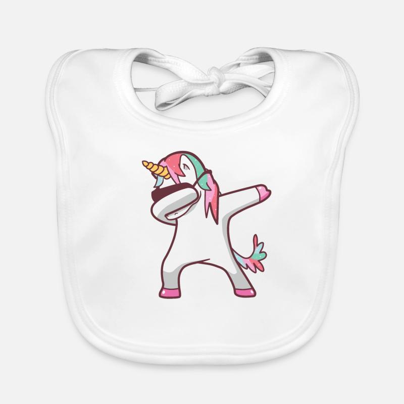 Licorne et dinosaures Bavoir bio Bébé