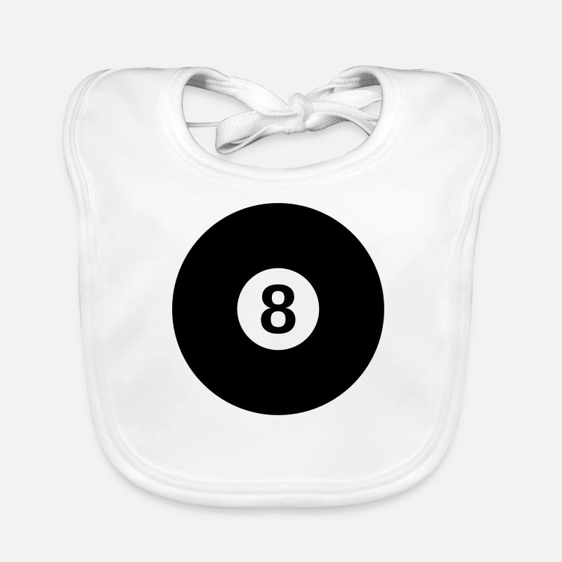 boule de billard noire avec le numéro 8 Bavoir bio Bébé