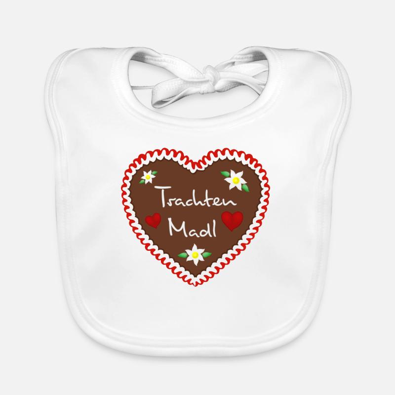 Lebkuchenherz Trachten Madl rot Baby Bio-Lätzchen