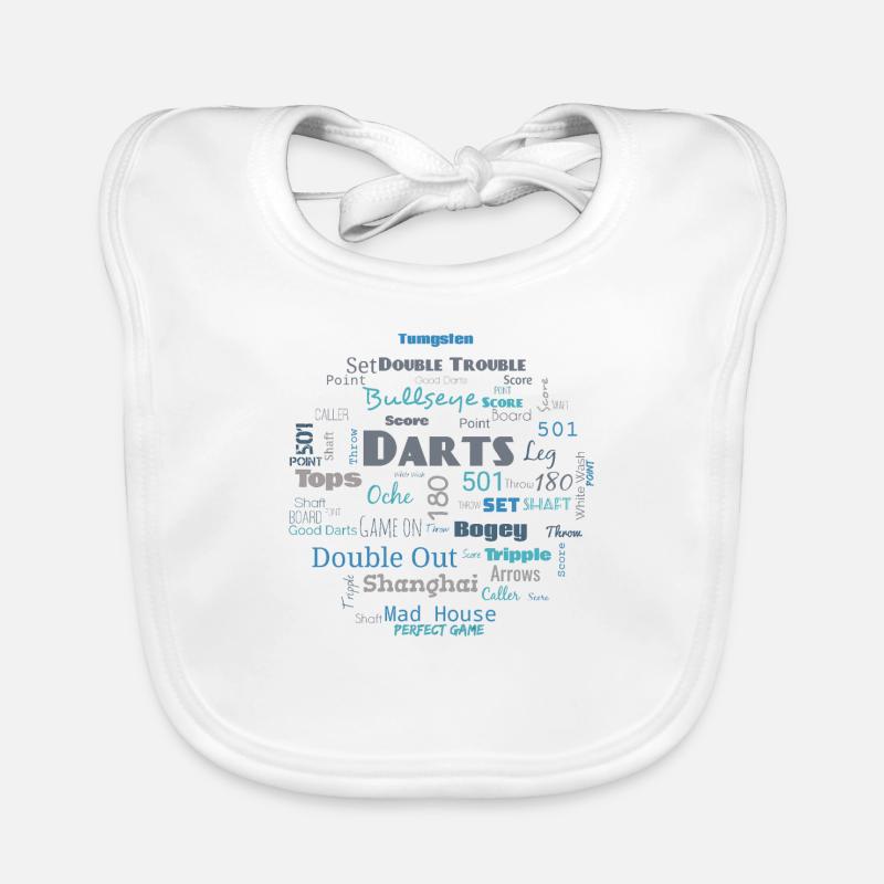 Dart - Word Cloud Blau Baby Bio-Lätzchen