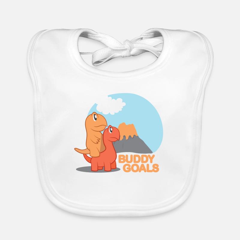 Dinosaurier - Baby Bio-Lätzchen - Weiß