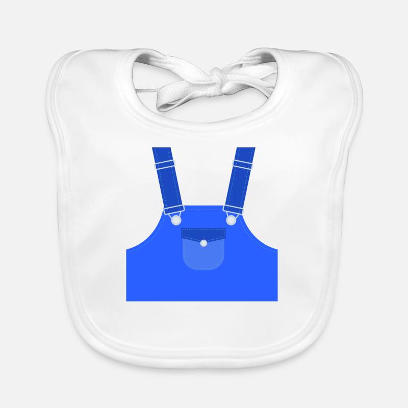 Homme bleu typique - Bavoir bio Bébé - blanc