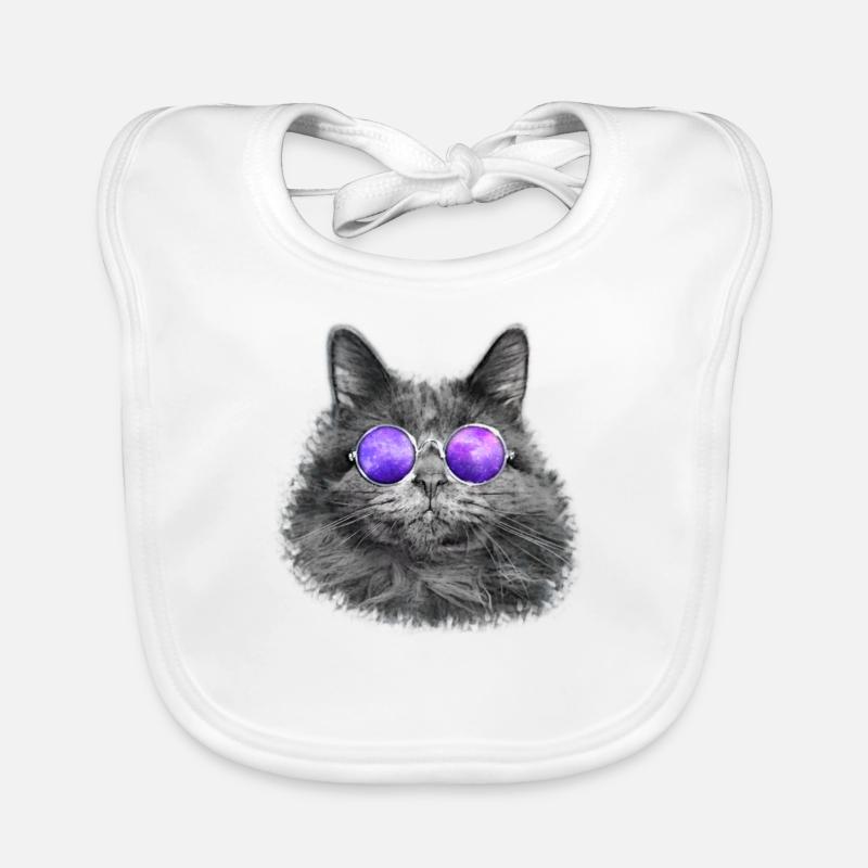 Chat cool avec des lunettes de soleil chat cadeau drôle Bavoir bio Bébé