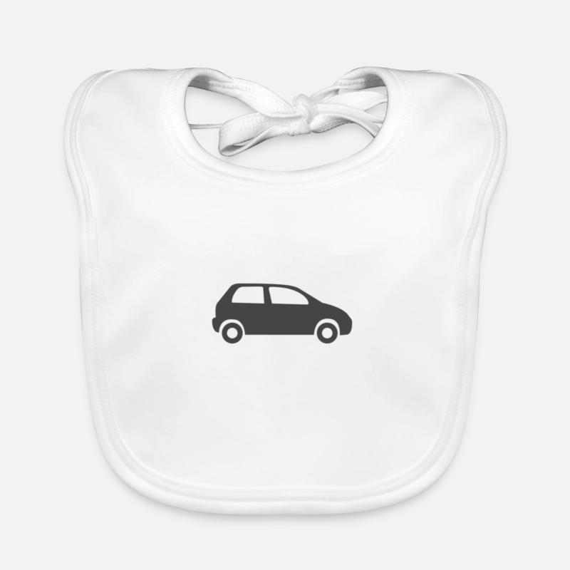 auto - Baby Bio-Lätzchen - Weiß