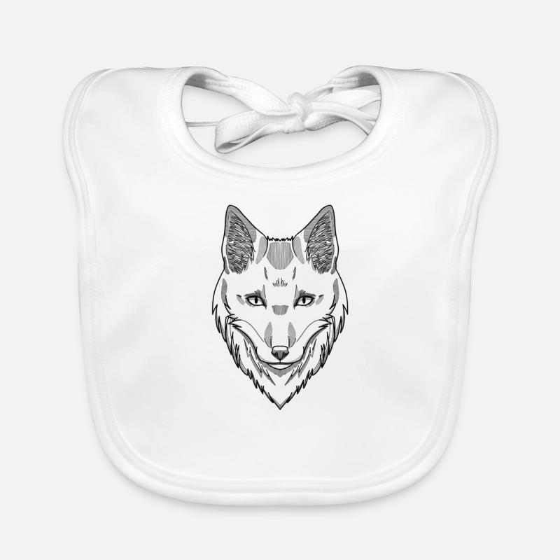 Fox head black Organic Baby Bibs
