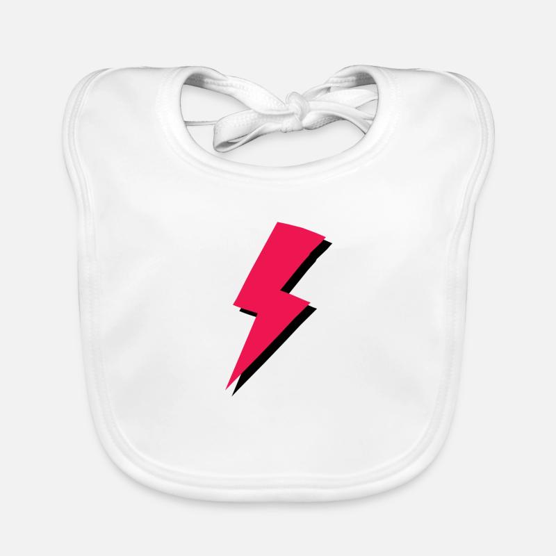 roter Blitz Lightning Cartoon Thunderstorm Gewitte - Baby Bio-Lätzchen - Weiß