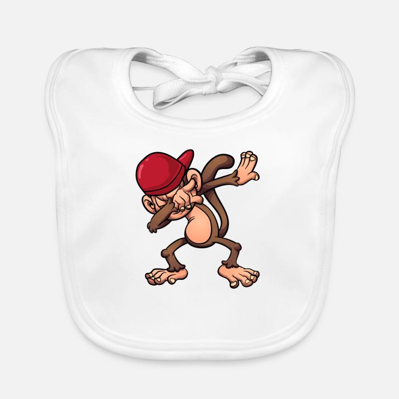 DABBING MONKEY SHIRT FUNNY DANCING GORILLA Organic Baby Bibs