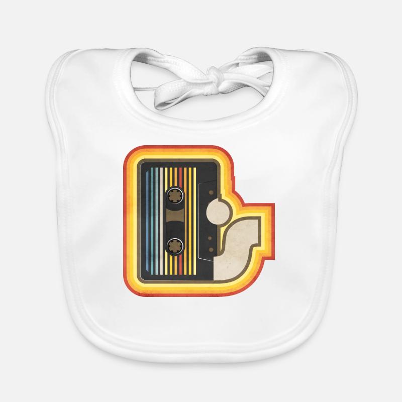 70's cassette Organic Baby Bibs