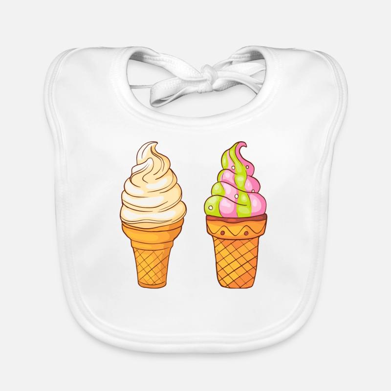 Eis Speiseeis Eiskrem Eiscreme Kugeleis Eisbecher Baby Bio-Lätzchen